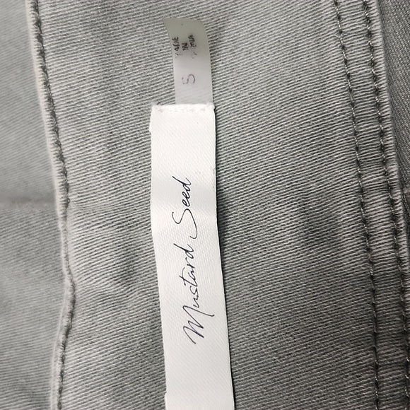 • Mustard Seed Junior's Skinny Leg Pants Size Small Green Side Zipper, Pockets - Picture 5 of 11